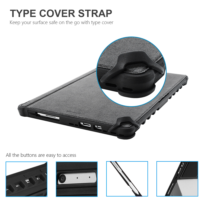 Microsoft Surface Go 4 2023/Surface Go 3 2021/Surface Go 2 2020/Surface Go 2018 Case Shock-Resistant Rugged Protective Cover with Shoulder Strap, Hand Strap Compatible with Type Cover Keyboard
